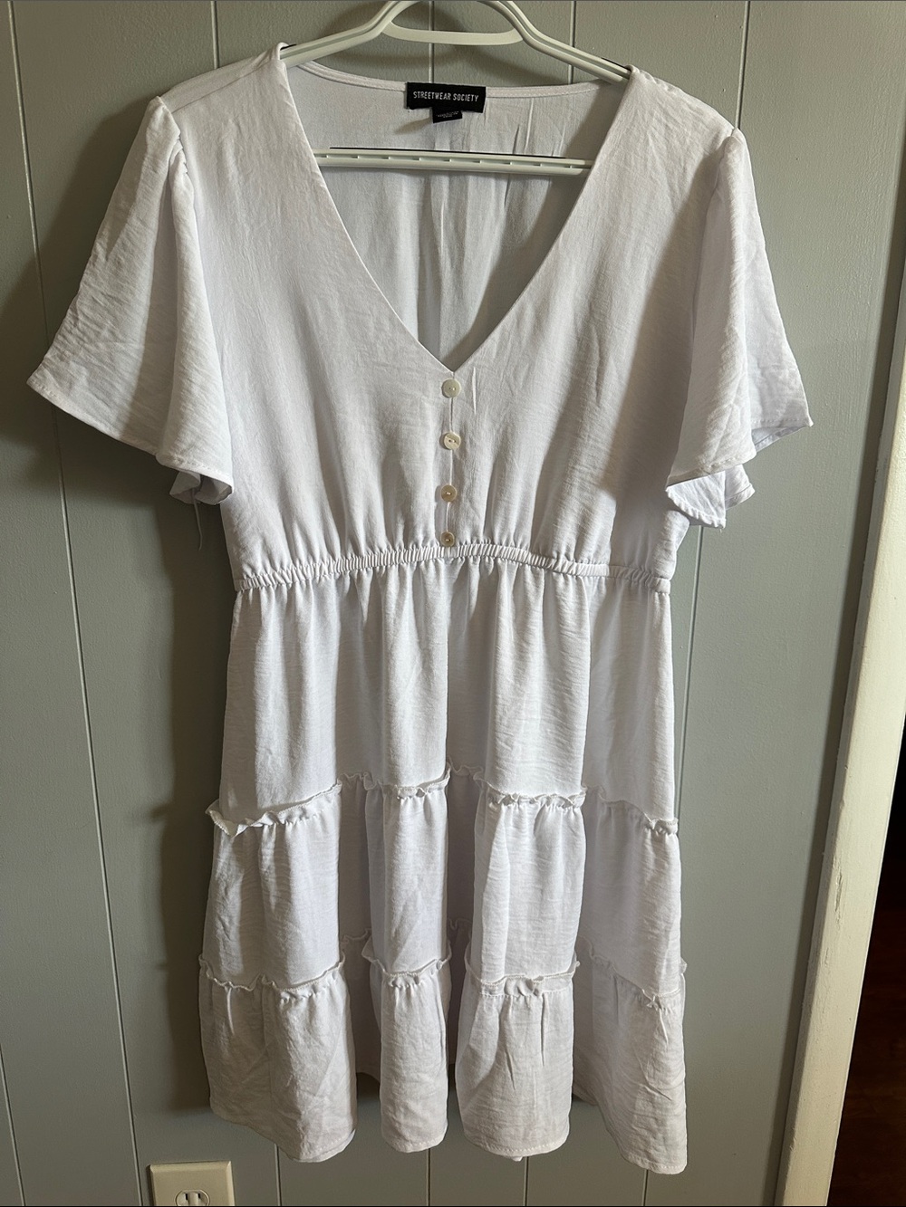 White tiered dress